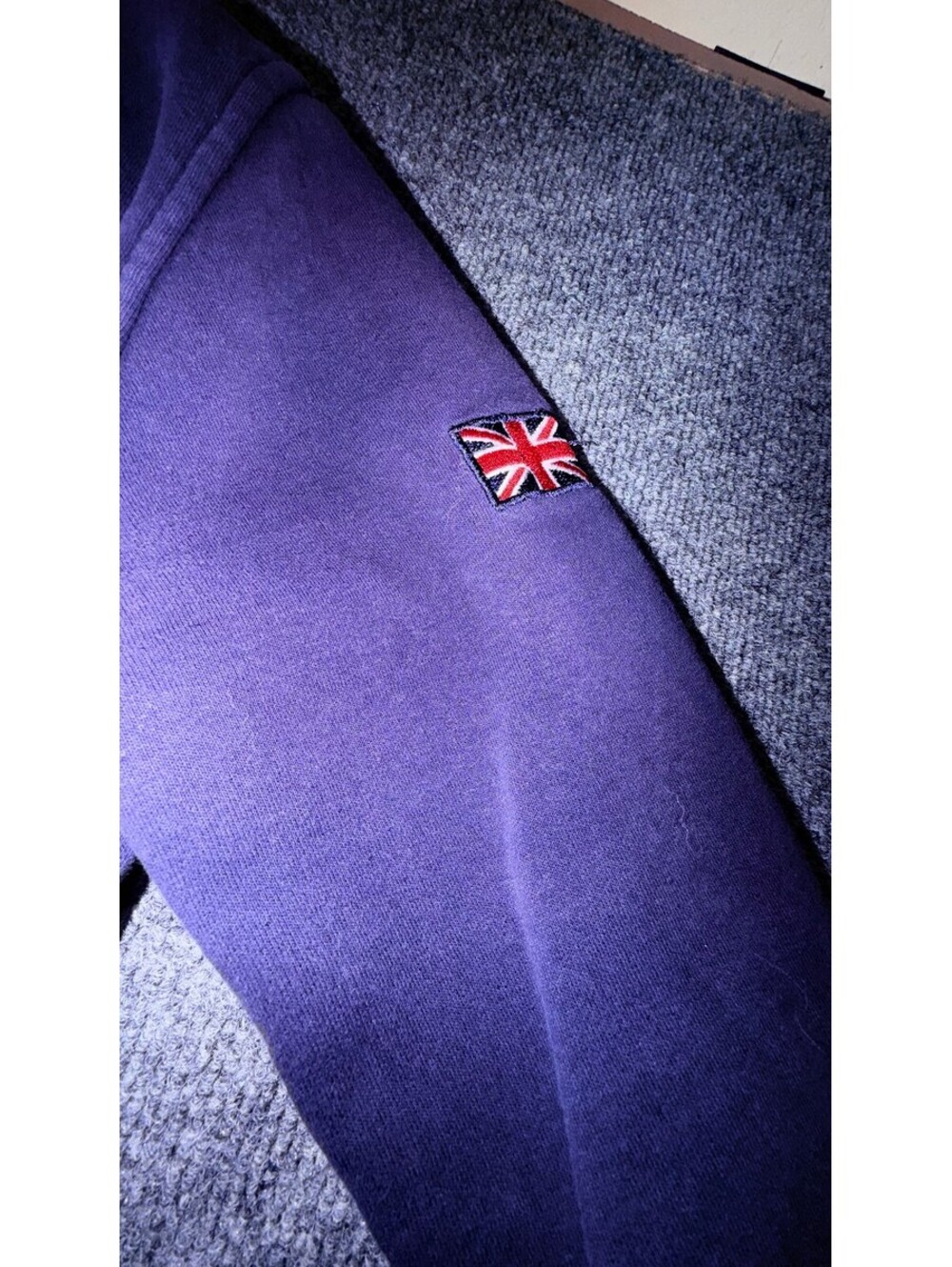 LONDON UNION Jacket Size XL Jack Crown Navy Blue Embroidered UK Flag Zippered - Picture 4 of 9